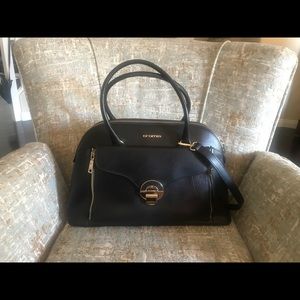 Black Leather Cromia Satchel/Handbag